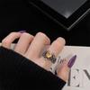 Diablo Gothic Style Personalizado Raven Diamond Anel de Abertura Personalizado Devil Wings Sweet and Cool Love Thorns Acessórios para Mulheres