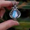 Cao Shi Envío Directo Retro Nicho Colgante Gota de Agua Pegatina para Mujer Azules Collar Plata Antigua Modelo Más Vendido de Temu
