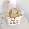 Nueva bolsa de lona de oso, portátil, para el trabajo, tipo trompetista, para el almuerzo, bolso de mano, bolsa de lona, bolsa de regalo, bolso de hombro
