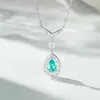 Collar de Plata Esterlina S925 con Gota de Agua para Mujer, Colgante en Forma de V con Forma de Pera de Aguamarina, Cadena Simple para Combinar con Todo, Estilo Ins, Cadena sin Color