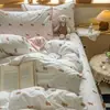 Conjunto de quatro peças de cama de gaze dupla INS 2026 novo estilo lençol e capa de edredom de gaze bufante conjunto de três peças para dormitório estudantil