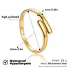 Pulseira aberta em aço titânio cor dourada para mulheres, simples e estilosa, luxo leve com toque de alta qualidade, pulseira em aço inoxidável que não desbota, acabamento espelhado