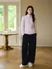 Novo casaco de lã slim fit com gola alta para outono e inverno para mulheres, moderno e versátil, top básico slim fit de manga longa na cor sólida