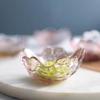 Plato de Cristal Martillado Estilo Japonés con Flor de Cerezo, Plato para Salsa, Cuenco Pequeño para el Hogar, Plato para Vinagre, Plato para Condimentos, Plato para Salsas, Vidrio Resistente al Calor