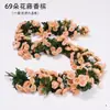 Enredadera de rosas flores artificiales para decoración, cubriendo tuberías de aire acondicionado interiores, embelleciendo tuberías de calefacción, hojas verdes de plástico, flores pequeñas falsas