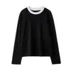 26 Primavera Nueva Ropa para Mujer Camiseta de Algodón de Fibra Larga de Xinjiang, Hombro Normal, Corte Ligeramente Holgado, Adelgazante, Antibacteriana, Sensación Fresca, Para Vestir en Capas, Manga Larga para Mujer