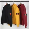 Sudadera con capucha de punto grueso con forro polar, manga larga, estilo europeo y americano, para cruzar fronteras, color liso, con insignia, para hombres y mujeres, isla de amantes
