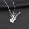 Collar para Hombre Transfronterizo Corazón Música Púa de Guitarra Colgante Hip-Hop Personalizado Acero Inoxidable Joyería de Pareja Venta al por Mayor para Mujeres