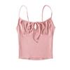 Pura quente menina estilo cordão renda-up camisole feminino 2023 verão nova cor sólida slim exterior usar top curto