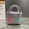 Bolso tejido de plástico nuevo del fabricante, cesta tejida, bolsa de regalo tejida a mano, bolsa de playa para mujer