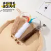 Juguete de Conejo de Piel para Entretenimiento Propio Palo con Pluma y Hierba Gatera Natural Juguete Resistente para Masticar Eliminador de Aburrimiento Juguete para Mascotas