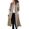 Lleno de aura, intelectual y de espíritu libre, adelgazante y adecuado para todos, con un cinturón entallador, gabardina de estilo moderno para mujer