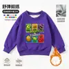 Sudadera con Capucha de Manga Larga para Niños Plantas vs. Sudadera con Forro Polar de Zombies para Niños Otoño/Invierno Base Térmica para Estudiantes