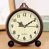 Suministro Exclusivo Transfronterizo de Relojes Despertadores Metálicos Retro, Relojes de Escritorio Silenciosos de 5 Pulgadas para Mesita de Noche, Relojes Elegantes para Sala de Estar y Dormitorio, Relojes de Mesa Estilo Europeo