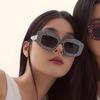 Las Nuevas Gafas de Sol Rectangulares de Lujo con Incrustaciones de Diamantes Estilo Retro Hong Kong de Rain Son Imprescindibles para la Moda al Aire Libre