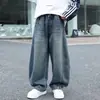 Ropa para niños para niños, pantalones largos de otoño, nuevos jeans casuales de primavera y otoño 2026 para niños mayores, pantalones rectos de pierna ancha
