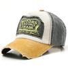 Boné de Beisebol Aliexpress Eaby Patch de Cor Contrastante Estampa de Letras Splicing Popular Moto Hip-Hop Aba de Pato