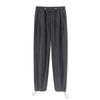 Pantalones deportivos de cintura alta con cordón doble y cintura elástica de estilo europeo y americano, pantalones Harlan de cintura alta con punta cruzada para primavera y otoño, pantalones deportivos para mujer