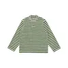 Camiseta Básica de Invierno con Logo Bordado de Dinosaurio Rayado Fresco para Niños Wulibuyi, Elegante, Cortavientos, Cálida, de Cuello Alto