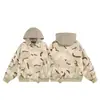 Ropa Vintage 25 Invierno Nuevo Camuflaje Falso Dos Piezas con Capucha Chaqueta de Algodón Pareja Estilo Americano Marca de Moda Cálido Casual Abrigo de Algodón