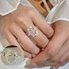 Anillo Dulce Brillante de Estrella para Mujer, Anillo Abierto Versátil Geométrico Hueco de Personalidad, Anillo para Dedo Índice Ovalado Estilo Ins Moderno
