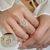 Anel Estrela Oval Brilhante Doce e Cool para Mulheres, Personalidade Exagerada, Anel Aberto Elegante da Moda e Versátil, Anel para Dedo Indicador