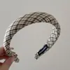 Faixa de Cabelo de Tecido Cor de Café Retro Americana, Faixa de Cabelo Xadrez Popular, Grampo de Cabelo Elegante Maillard, Acessórios de Cabelo Novo Estilo