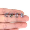 Liga de Titânio F136 Lua Nova Lábio Unha Aobao Dentes Internos Lábio Unha Arco Flor Triangular Strass Multi-estilo Anel de Lábio