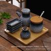 Juego de cuatro botellas de condimentos para el hogar de estilo japonés, combinación de botellas de condimentos de cerámica comerciales, bote para condimentos, bote para sal, botella para vinagre con sabor.