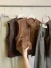 Chaleco de gamuza con cuello alto estilo retro americano para mujer, estilo otoño 2026, chaqueta chaleco versátil con cremallera para usar en capas