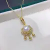Collar de Perlas de Agua Dulce Naturales al por Mayor de Zhuji para Mujer, Candado de Longevidad Ruyi, Colgante de Perla con Cierre Universal, Joyería de Estilo Chino Nuevo
