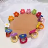 Anillo de Flor Tejido de Lana Hecho a Mano Transfronterizo de Amazon Anillo Lindo Corazón de Chica de Primavera Accesorios Versátiles de Color Contrastante