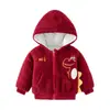 25 Chaquetas Gruesas Nuevas de Otoño e Invierno para Bebés de 1 a 3 Años, Ropa de Bebé con Capucha, Tops Rojos para Cumpleaños de Mes Completo