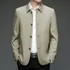 Nueva Chaqueta de Solapa para Hombre de Primavera y Otoño Color Sólido Moda Casual Delgada para Hombres