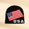 Moda Otoño e Invierno Gorro de punto Gorro de lana con letra deportiva del Día de la Independencia de América Gorro cálido a prueba de frío para viajes al aire libre Venta al por mayor