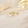 Anel Diamante Ondulação de Água Retrô de Luxo Leve Top de Linha Diamante Folha Personalizado Versátil Design Nicho Empilhável Anel Dedo Indicador