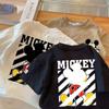 Algodão 100% Verão Novo Estilo Meninos e Meninas Bebê Desenho Animado Mickey Manga Curta Estampado Estilo Infantil Roupa Infantil Blusas