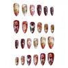 Wm-362 Gato Fresa Uñas Postizas Almendra Transfronterizo Estilo Japonés Retro Lindo Gato Naranja 24 Piezas Uñas Portátiles Venta al por Mayor
