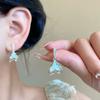Pendientes elegantes de cola de pez de Super Fairy Ins, pendientes de circón exquisitos y de moda, pendientes Mori de nicho de lujo ligeros y lujosos