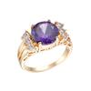 Anillos Transfronterizos de Piedras Preciosas de Colores con un Toque de Lujo Ligero y Gama Alta para Mujeres, con Incrustaciones de Circonia AAA, Joyería de Amatista Estilo Vintage