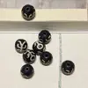 Ágata Blanco y Negro Bola Noble Jade Tianzhu Perlas Sueltas Perlas de Barril Accesorios para Pulsera Collar DIY