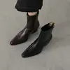 Botas de tornozelo femininas super bonitas Maillard 2026 nova temporada outono/inverno inicial salto alto grosso elástico marrom-preto petite