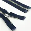 Zíper Ykk em Estoque Não. 5 Zíper Preto de Via Única em Cobre Branco Níquel Metálico 50-90cm, Três Cabeças de Zíper para Escolher