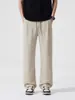 Ropa de Hombre Fengshe / Pantalones Casuales de Lino-Tencel 2026 Verano Delgados de Sensación Hielo Transpirables Lisos Pantalones Rectos para Hombre