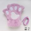 Guantes de invierno con garra de gato, bonitos guantes de invierno con dibujos de gatos y niñas, guantes abiertos con forro polar y palma de oso gruesa, guantes de medio dedo.