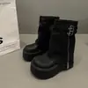 Botas Retro de Suela Gruesa Nuevas para Mujer Pequeña Primavera y Otoño 2026, Botas Estilo Británico Martin, Botines, Diseño de Nicho