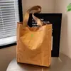 Bolso de Hombro de Papel Dupont Lavado Frotado Bolso Tote de Compras Ecológico Gran Capacidad Bolso de Hombro Simple Retro Procesamiento y Personalización