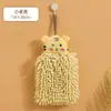 Toalha de Mão de Chenille para Pendurar na Cozinha e Banheiro, Absorvente e de Secagem Rápida, Design Fofo de Desenho Animado, Toalha para Limpeza Doméstica, Tamanho Grande