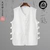 Verão Meia-idade e Idoso Fino Retrô Colete Estilo Tang Masculino Estilo Chinês Sem Mangas Vazado Solto Colete para Homens