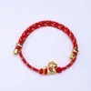 Pulsera de Cuerda Trenzada Roja para el Año del Caballo, Pulsera de Hilo Rojo para el Año del Zodiaco, Regalo para Novia, Signo del Zodiaco, Joyería de Mano para la Paz y la Felicidad